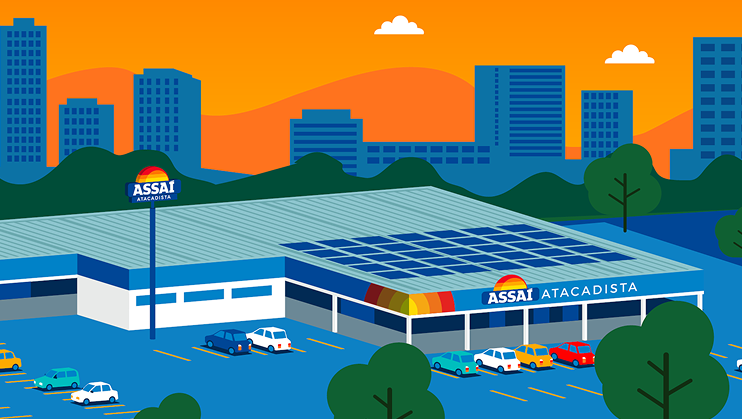 Ilustração de uma loja Assaí Atacadista