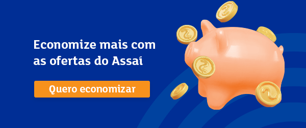 banner com cofre de porquinho e moedas falando sobre as ofertas do Assaí - Assaí Atacadista - presentes para pais