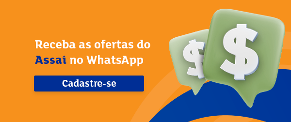 banner com ícones vetoriais verdes com o simbolo de cifrão falando sobre as ofertas do Assaí Atacadista no WhatsApp - piloto automático