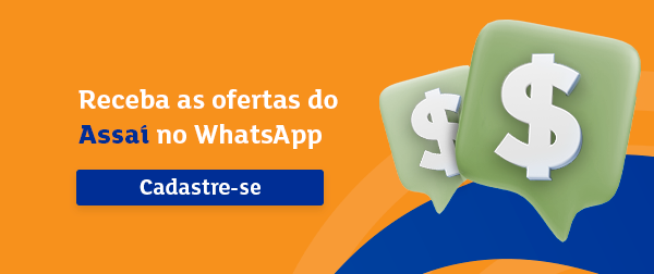 banner com ícones vetoriais verdes com o simbolo de cifrão falando sobre as ofertas do Assaí atacadista no WhatsApp - comércio de bairro