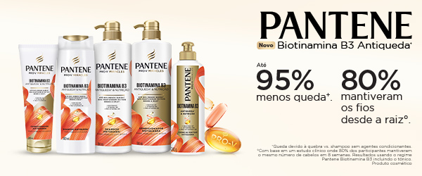 banner com produtos Pantene da linha Biotinamina - fornecedores do Assaí Atacadista